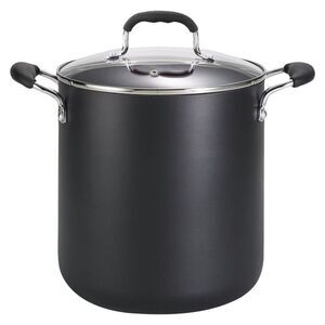 T-Fal -  2PC Aluminum Plastic Glass Stockpot Cookware Black